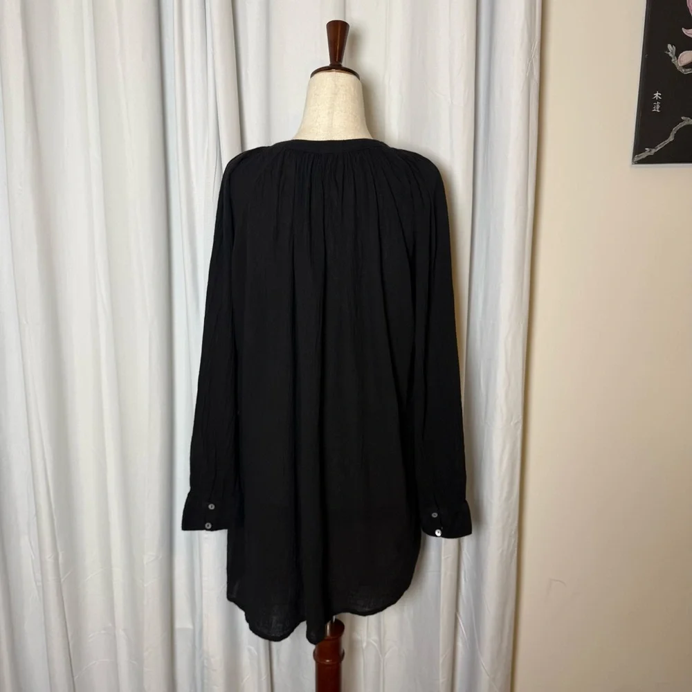 Honorine Paola Dress Cotton Gauze Coverup Black Oversized Womens Small - Picture 3 of 10